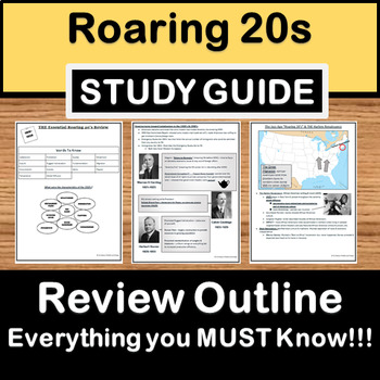 Preview of Roaring 20s Review - US History Study Guide - STAAR Test Prep EOC