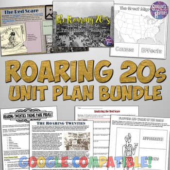 Preview of Roaring 20s Unit Plan Bundle: Activities, Projects, Worksheets, & Lessons