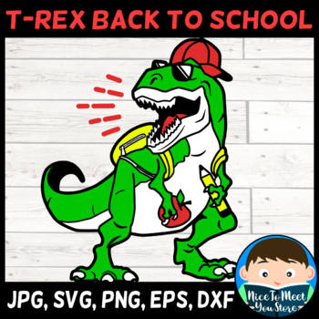Download Roaring Dinosaur T Rex Back To School Svg Png Cricut Silhouette Cutting File PSD Mockup Templates