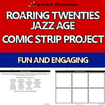 Preview of Roaring Twenties 1920s Jazz Age Comic Strip Project Activities US History