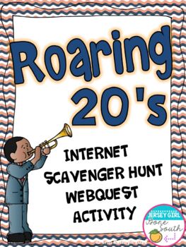 Preview of Roaring Twenties 20's Differentiated Internet Scavenger Hunt WebQuest Activity