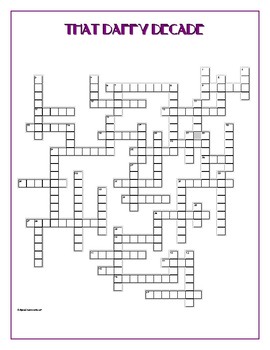 The Roaring Twenties (That Daffy Decade) Crossword Puzzle Fun TPT
