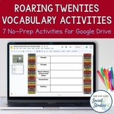 Roaring Twenties Vocabulary Activities for Google Drive | 