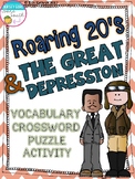 Roaring Twenties and The Great Depression Vocabulary Cross