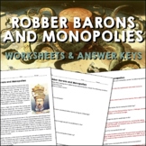 Robber Barons and Monopolies Gilded Age Reading Worksheets
