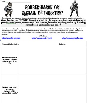 robber barons vs captains of industry chart
