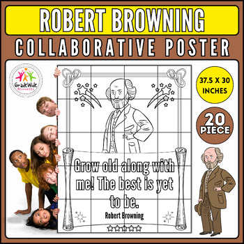 Preview of Robert Browning Collaborative Coloring Poster: National Poetry Month Craft