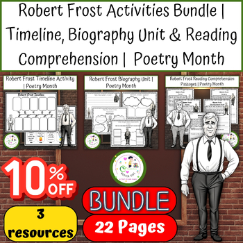 Preview of Robert Frost Activities Bundle |Timeline, Biography Unit & Reading Comprehension