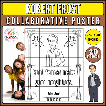 Preview of Robert Frost Collaborative Coloring Poster: National Poetry Month Craft