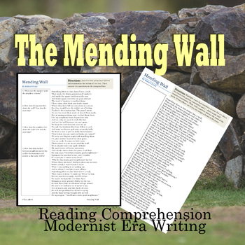 Preview of Robert Frost Mending Wall  One Pager Close Reading