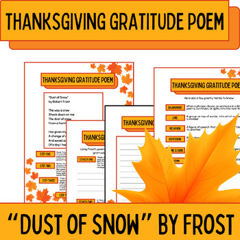Preview of Robert Frost Thanksgiving Gratitude Poetry Writing