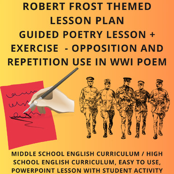 Preview of Robert Frost World War I (WWI) Poetry + History Lesson (Gr. 7 - College) -Sub OK