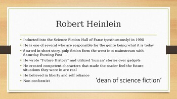 Preview of Robert Heinlein PowerPoint