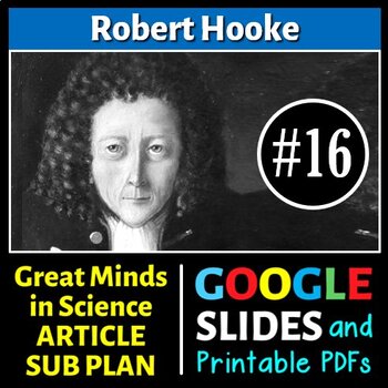 Preview of Robert Hooke - Science Article/Sub Plan #16 | Printable & Distance Learning