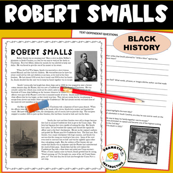 Preview of Robert Smalls Reading Comprehension Passages & Activities Black History