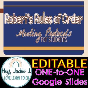 Preview of Robert's Rules Order Leadership Lesson ASB Student Council Junior High School
