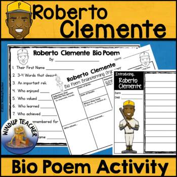 Preview of Roberto Clemente Biography Poem Activity and Writing Paper