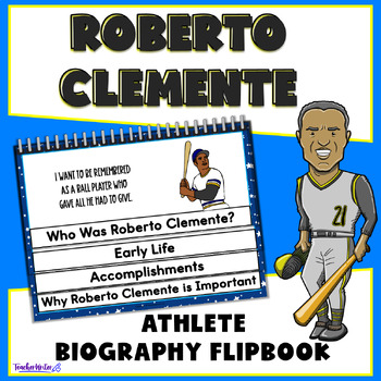 Preview of Roberto Clemente Biography Report Flipbook Latinx Leader Hispanic Heritage Month
