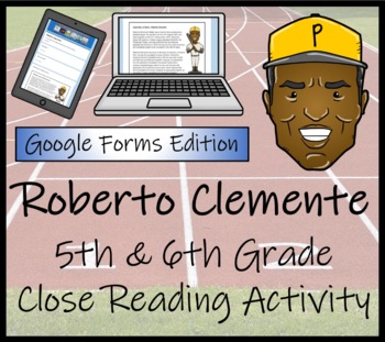 Preview of Roberto Clemente Close Reading Activity Digital & Print | 5th Grade & 6th Grade