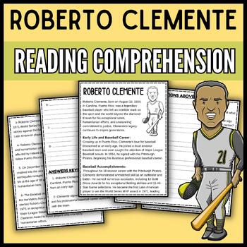 Hispanic Heritage Month Roberto Clemente Reading Comprehension