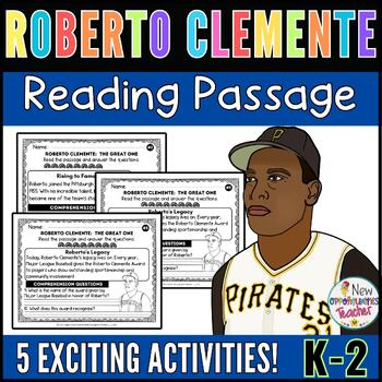 Roberto Clemente Reading Comprehension Passages and Questions Timeline  Vocabular