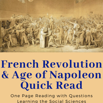 Preview of Robespierre & the Reign of Terror 1 Page Reading w/ Questions- Distance Learning