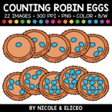 Spring Robin Egg Counting Clipart + FREE Blacklines - Comm