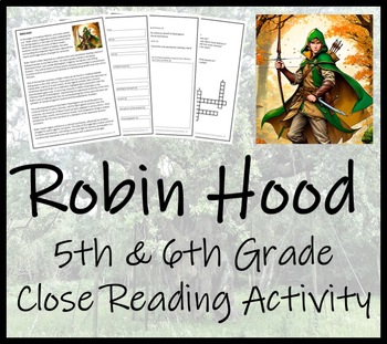 Preview of Robin Hood Close Reading Activity | 5th Grade & 6th Grade