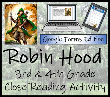 Preview of Robin Hood Close Reading Activity Digital & Print | 3rd & 4th Grade