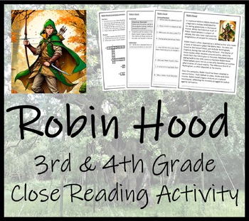 Preview of Robin Hood Close Reading Comprehension Activity | 3rd Grade & 4th Grade