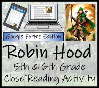 Preview of Robin Hood Close Reading Digital & Print | 5th Grade & 6th Grade