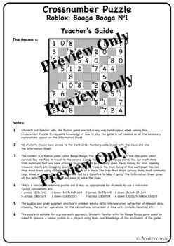 Roblox Booga Booga Crossnumber Puzzle No1 By Mistercorzi S Shop - judge q roblox