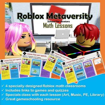 Preview of Roblox Metaversity Interactive Virtual Classroom:  Math Lessons