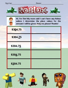 roblox math worksheets teaching resources teachers pay teachers