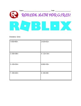Roblox Maths Sheets