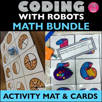 Preview of Robot Activity Mat MATH BUNDLE BeeBot Activities Coding Activities for STEM