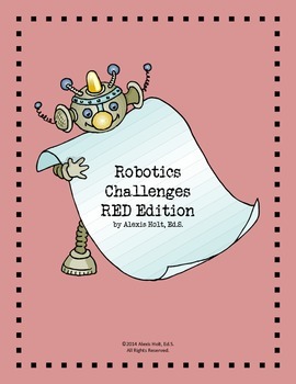 Preview of Robot Challenge Cards- SET of 5 (Red Edition)