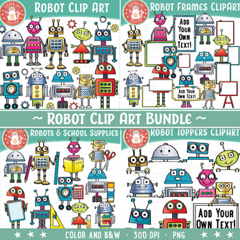 Preview of Robot Clipart Bundle