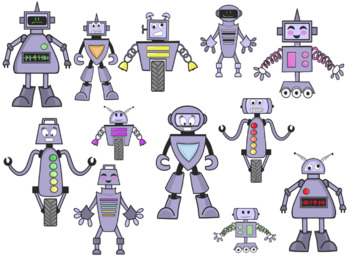 Preview of Robot- Clipart- Creator Kit- For Personal or Commercial Use
