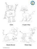 Robot Coloring Page by Techie Kids Club