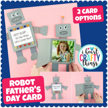 Preview of Robot Father's Day Card Template -Easy Father's Day Craft for kids to make!