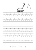 Robot Letter A Tracing Worksheets