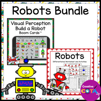 Preview of Occupational Therapy Robot Literacy Math & Writing Worksheets & Activities