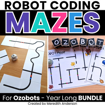 Preview of Robot Mazes and Activities for Ozobots - BUNDLE Robotics 45 Printable Mazes