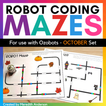 Preview of Robot Mazes for use with Ozobots - October Coding Activities for Fall