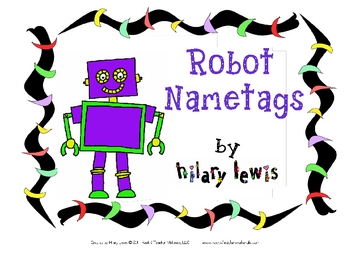 Robot Nametags For Chair Pouches Freebie Tpt