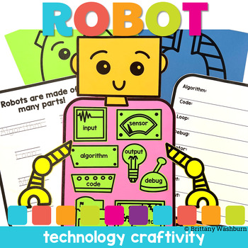 Preview of Robot Parts and Definitions Craftivity for computer lab classes