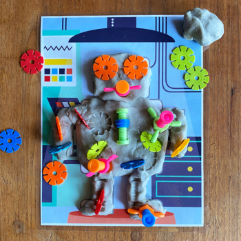 Robot Playdough Mat, STEM, Fine Motor, Sensory, Pre-K-Kindergarten