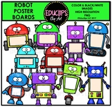 Robot Poster Boards Clip Art Bundle {Educlips Clipart}