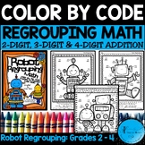 2nd, 3rd & 4th Grade Color By The Code Math Addition With 